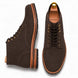 Brown leather heritage lace-up boot, three-quarter angle showing heel and sole detailing