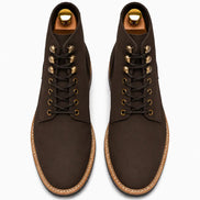 Melodiapelle Montblanc Heritage Lace-Up Boot in brown leather, pair top-down view, handcrafted in Agra
