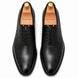 Melodiapelle Mordecai Script Wholecut Oxford in black leather, pair top-down view, handcrafted in Agra