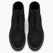 Melodiapelle Moreno Combat Boot in black suede, pair top-down view, handcrafted in Agra