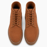 Melodiapelle Moreno Combat Boot in rust tan leather, pair top-down view, handcrafted in Agra