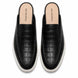 Melodiapelle Moreno Mule in black croc-embossed leather, pair top-down view, handcrafted in Agra