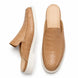 Sand beige croc-embossed leather mule, three-quarter angle showing heel and sole detailing