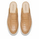 Melodiapelle Moreno Mule in sand beige croc-embossed leather, pair top-down view, handcrafted in Agra