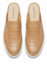 Melodiapelle Moreno Mule in sand beige croc-embossed leather, pair top-down view, handcrafted in Agra