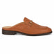 Side profile of the Munar Mule in tan woven leather on white background