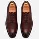 Melodiapelle Munich Woven Brogue Oxford in bordeaux leather, pair top-down view, handcrafted in Agra