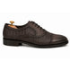 Side profile of the Munich Woven Brogue Oxford in brown leather on white background