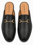 Melodiapelle Mustang Mule in black leather, pair top-down view, handcrafted in Agra