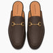 Melodiapelle Mustang Mule in dark brown leather, pair top-down view, handcrafted in Agra