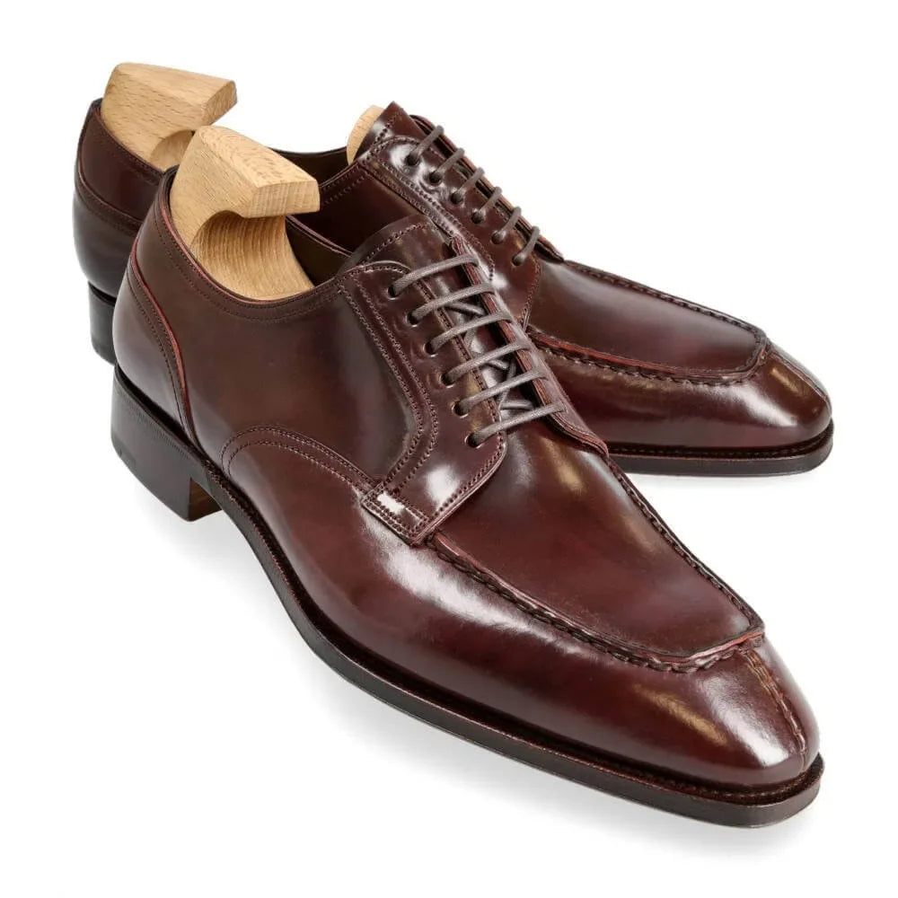 Maleo Norwegian Split-Toe Derby for Men - High-Shine Apron Dress Shoes