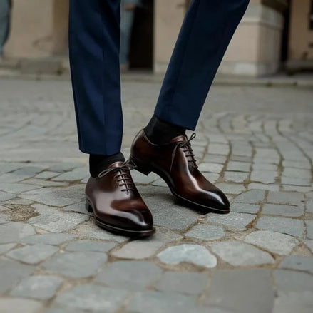 Montaione Deep-Burnish Wholecut Oxford for Men - Hand-Finished Leather Oxford Shoes