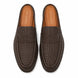 Melodiapelle Rossi Mule in dark brown woven leather, pair top-down view, handcrafted in Agra