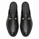 Melodiapelle Sergio Mule in black leather, pair top-down view, handcrafted in Agra