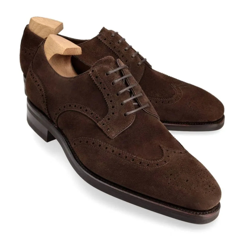 Montagnana Suede Wingtip Derby for Men - Brogued Suede Casual Shoes